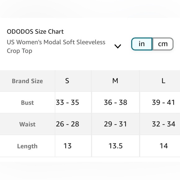 ODODOS Modal Soft Sleeveless Crop Top, M - Picture 7 of 7